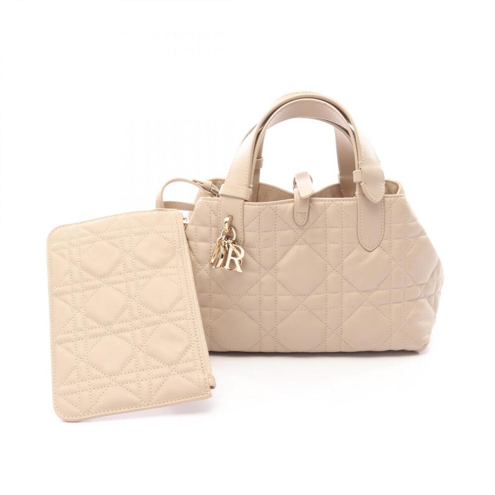 Christian Dior Toujours Handbag Leather Beige